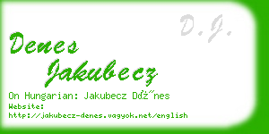 denes jakubecz business card